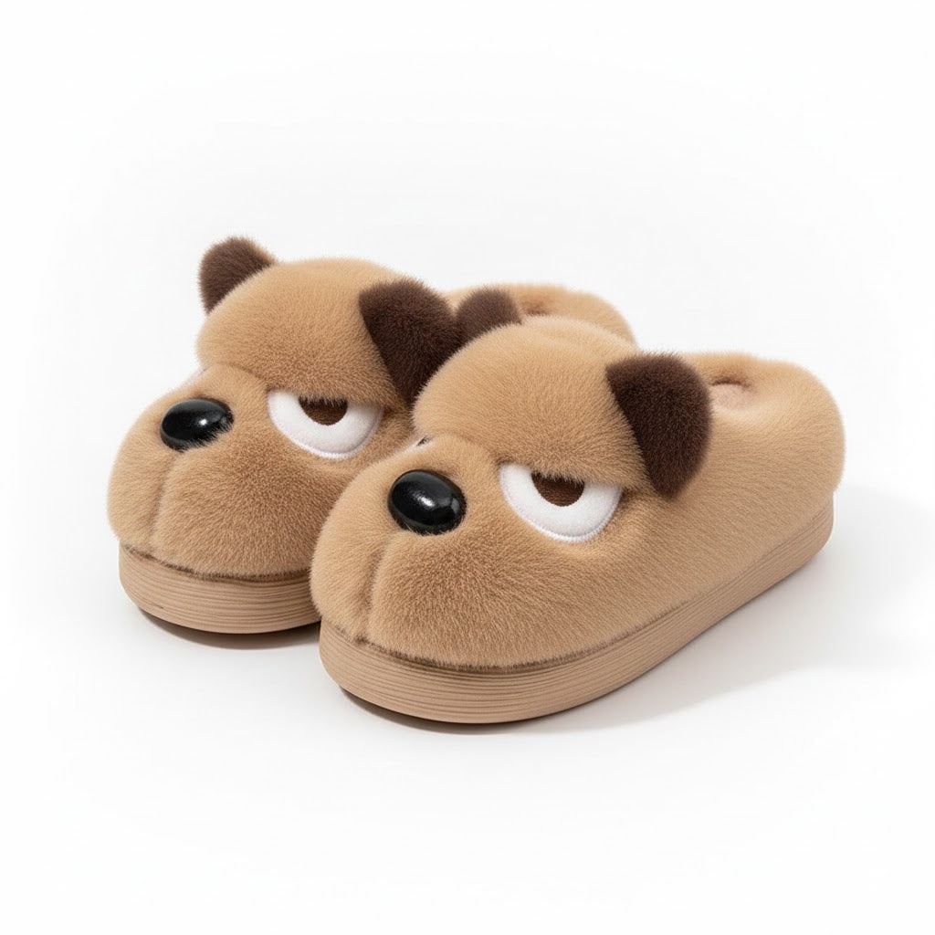 Pantoufle Badou Truffe | le chien moelleux des journées au ralenti